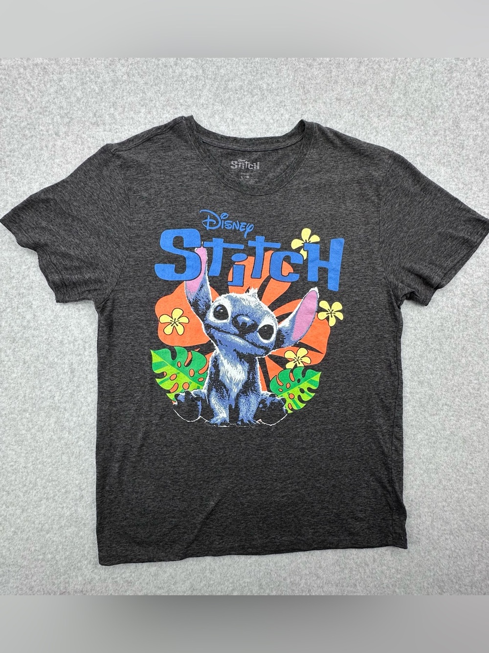 Disney Stitch Short Sleeve Tee Multicolor Tropical Print - Adult Large